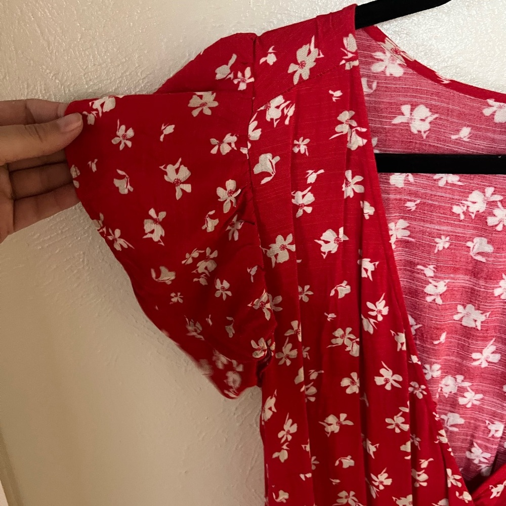 Ava & Viv Red Floral Midi Dress - Picture 4 of 4
